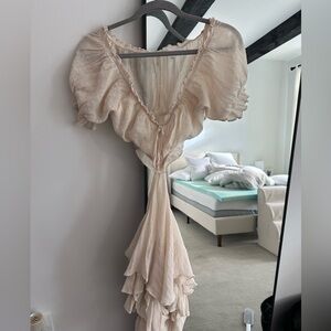 Cream ruffle romper